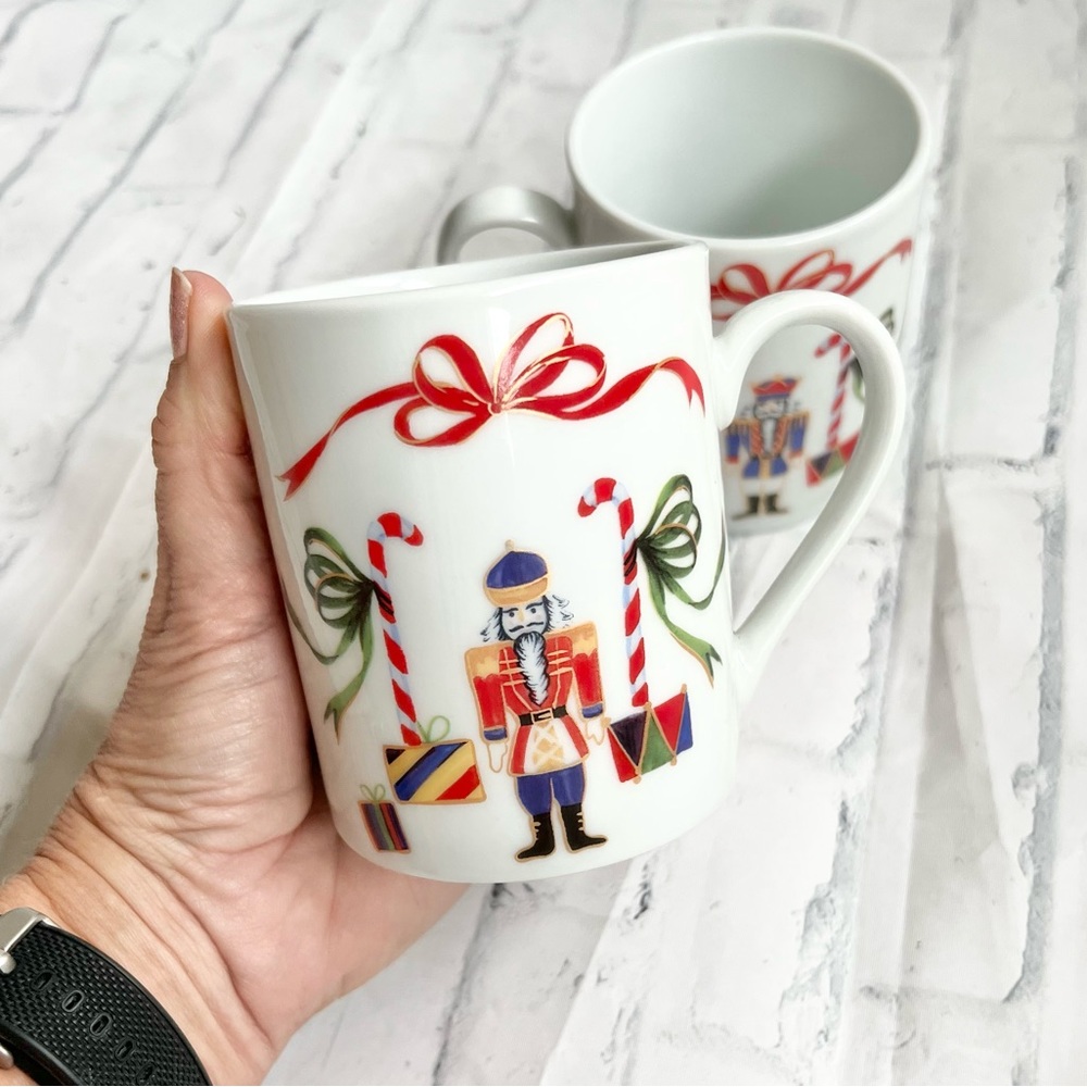 Godinger & Co. Christmas Nutcracker Mugs - Set of 2 Holiday Coffee Cups NWT
